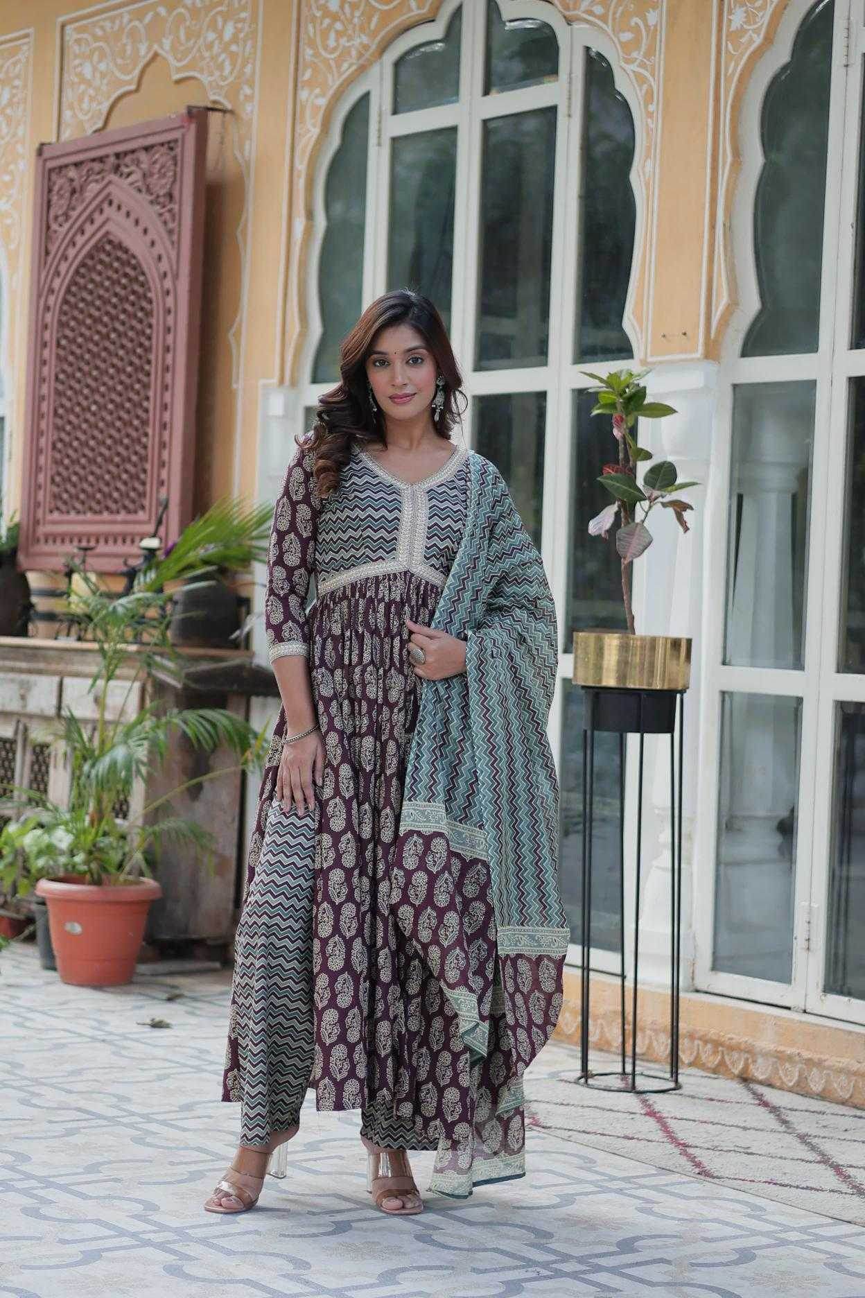 Cotton Long Gown With Pant for Stylish Comfort Wear - MYLUXURY LANE ENTERPRISE